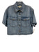 Madewell Size S Light Wash Cotton Denim Short Sleeve Button Up Collar Top Light Wash / S