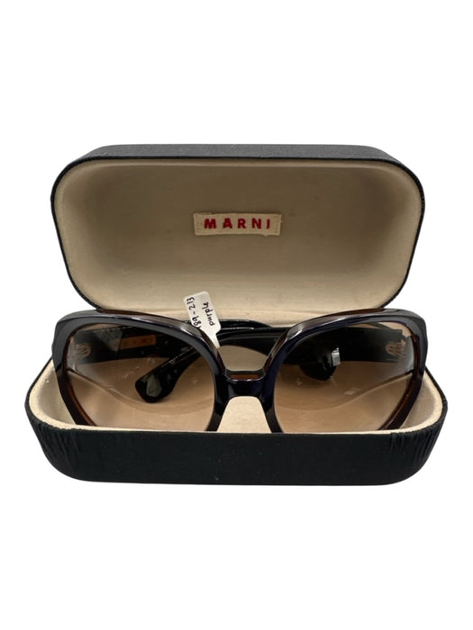 Marni Purple & Tortoise Acetate Wide Geometric Sunglasses Purple & Tortoise