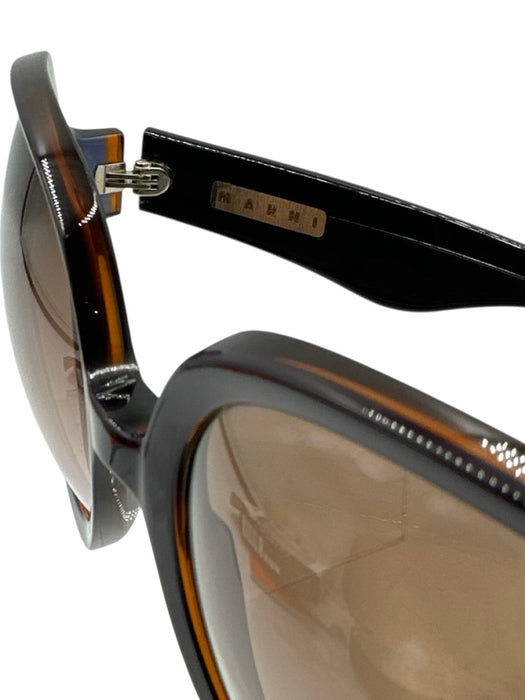 Marni Purple & Tortoise Acetate Wide Geometric Sunglasses Purple & Tortoise