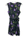Karina Grimaldi Size Small Black, purple & green Linen & Cotton Sleeveless Dress Black, purple & green / Small