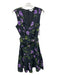 Karina Grimaldi Size Small Black, purple & green Linen & Cotton Sleeveless Dress Black, purple & green / Small