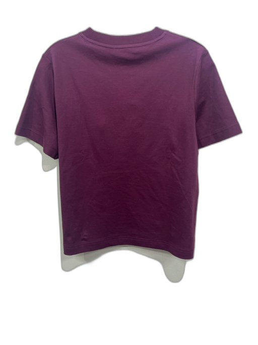 COS Size L Burgundy Cotton Short Sleeve Crew Neck T Shirt Top Burgundy / L