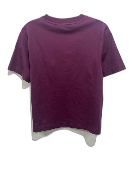 COS Size L Burgundy Cotton Short Sleeve Crew Neck T Shirt Top Burgundy / L