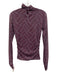 Cinq a Sept Size S Burgundy & Purple Polyester Blend Long Sleeve Mesh Top Burgundy & Purple / S