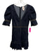 Cinq a Sept Size 0 Dark Wash Cotton Blend Denim Short Puff Sleeve V Neck Dress Dark Wash / 0