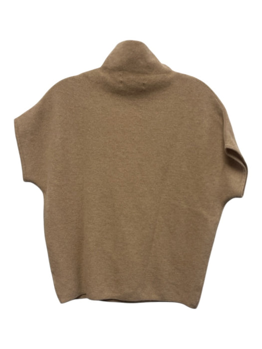 Tahari Size XS Tan Brown Cashmere Cap Sleeve Knit Mock Neck Sweater Tan Brown / XS
