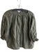 Velvet Size XS Green Linen Half Puff Sleeve Elastic Neck Ruffle Detail Top Green / XS