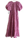 Banjanan Size XS Pink & White Cotton Lined All Over Print Button Down Dress Pink & White / XS