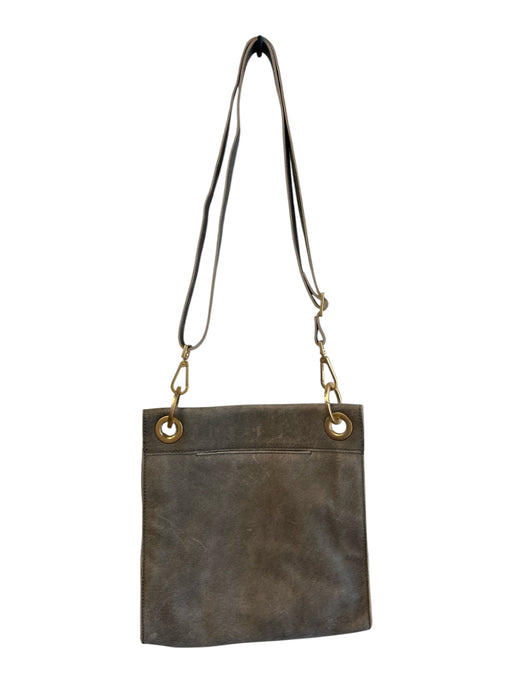 Hammitt Gray & Red Leather Suede Gold Hardware Zip closure Cross Body Bag Gray & Red / M