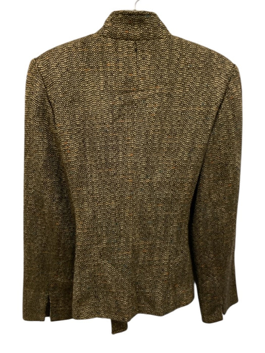 Oscar by Oscar de la Renta Size 8 Beige & Multi Acrylic Blend Long Sleeve Jacket Beige & Multi / 8