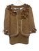 St John Couture Size 4 Brown, Gray, Blue Wool Blend Zip Front Skirt Set Brown, Gray, Blue / 4