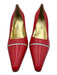 St John Shoe Size 7.5 Red, White, Black Leather Pointed Toe Stripe Pumps Red, White, Black / 7.5