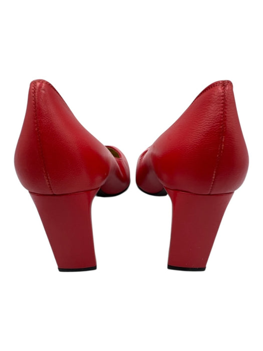 St John Shoe Size 7.5 Red, White, Black Leather Pointed Toe Stripe Pumps Red, White, Black / 7.5