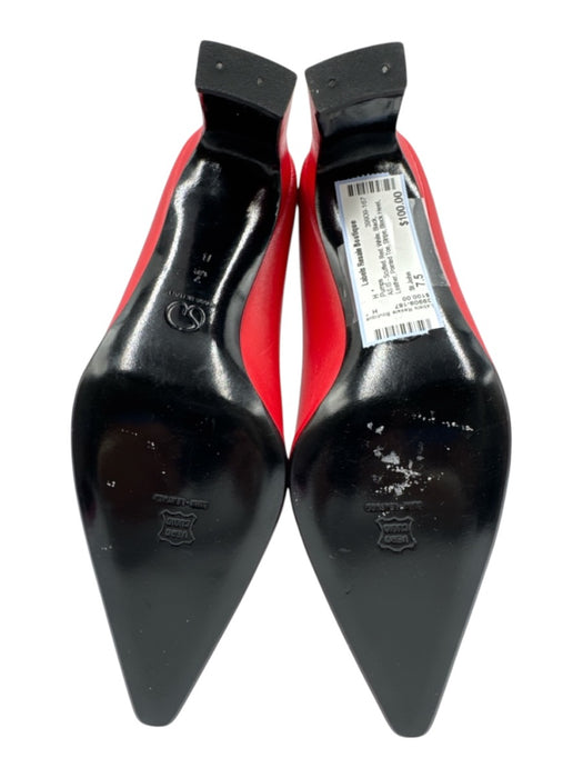 St John Shoe Size 7.5 Red, White, Black Leather Pointed Toe Stripe Pumps Red, White, Black / 7.5