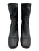 Donald Pliner Shoe Size 10 Black Leather Low Calf Pull On Cylinder Heel Boots Black / 10