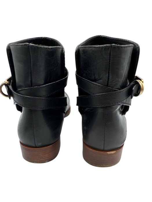 Tory Burch Shoe Size 10 Black Leather wrap around ankle strap Ankle Booties Black / 10