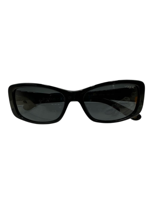 Vogue Black Acetate Rectangle Sunglasses Black