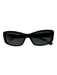 Vogue Black Acetate Rectangle Sunglasses Black
