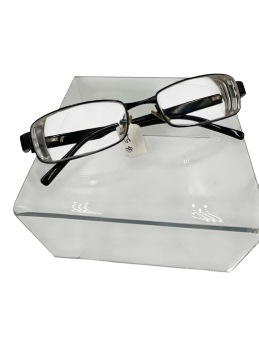 Versace Black & Clear Acetate Narrow Rectangle Glasses Black & Clear