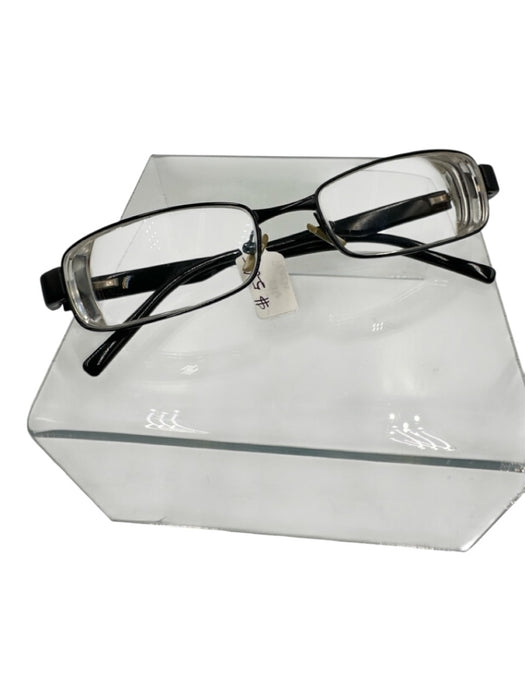 Versace Black & Clear Acetate Narrow Rectangle Glasses Black & Clear