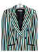 PH5 Size S Green Beige White Rayon Blend Blazer Knit Striped Jacket Green Beige White / S