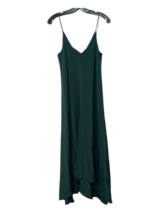 Tibi Size 4 Green Silk Spaghetti Strap V Neck & Back Slip Seam Detail Dress Green / 4