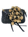 SERPUI Black & Tan Woven Clear Pom Pom kiss lock Clutch Black & Tan