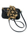 SERPUI Black & Tan Woven Clear Pom Pom kiss lock Clutch Black & Tan