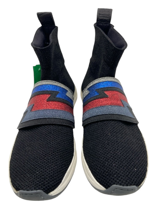 Balmain Shoe Size 9.5 Black, Red & Blue Synthetic Knit round toe Sneakers Black, Red & Blue / 9.5