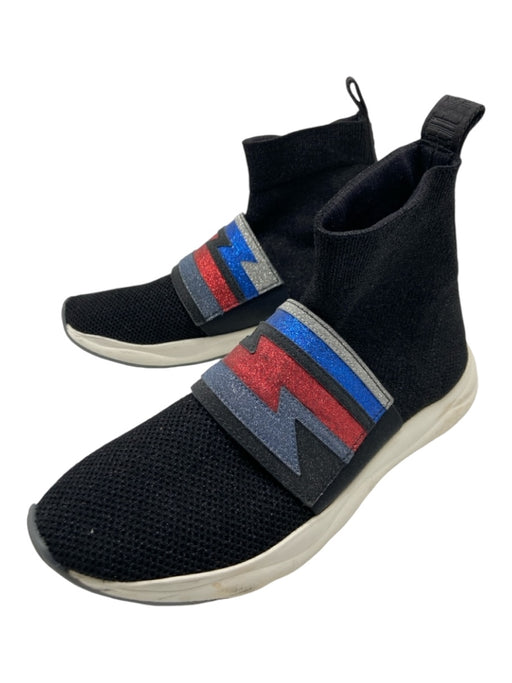 Balmain Shoe Size 9.5 Black, Red & Blue Synthetic Knit round toe Sneakers Black, Red & Blue / 9.5