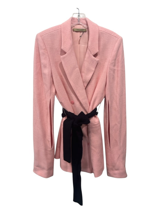 Hellessy Size 8 Pink Viscose Blend Double Breast Sash Blazer Jacket Pink / 8