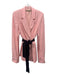 Hellessy Size 8 Pink Viscose Blend Double Breast Sash Blazer Jacket Pink / 8