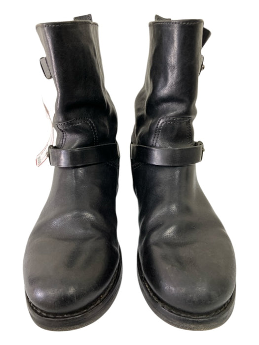 Rag & Bone Shoe Size 38 Black Leather round toe Stacked Buckle Detail Boots Black / 38