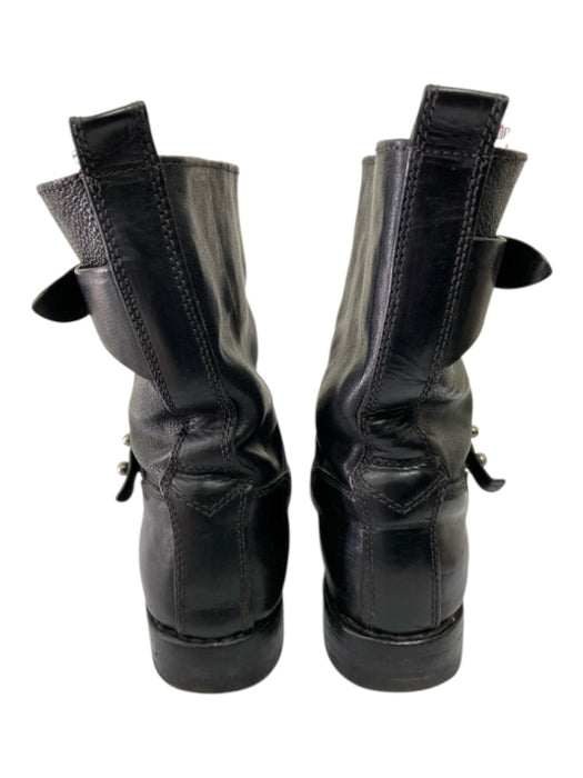 Rag & Bone Shoe Size 38 Black Leather round toe Stacked Buckle Detail Boots Black / 38