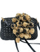 SERPUI Black & Tan Woven Clear Pom Pom kiss lock Clutch Black & Tan