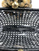 SERPUI Black & Tan Woven Clear Pom Pom kiss lock Clutch Black & Tan