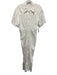 Another Tomorrow Size 42 White Cotton Short Sleeve Button Front Collared Dress White / 42