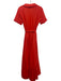 Staud Size 2 Red Nylon Short Sleeve 1/2 Button Collared Shirt Dress Red / 2