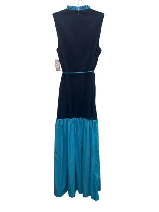 Staud Size 2 Mixed Blues Cotton & Nylon Sleeveless Fabric & Color Block Dress Mixed Blues / 2
