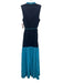 Staud Size 2 Mixed Blues Cotton & Nylon Sleeveless Fabric & Color Block Dress Mixed Blues / 2