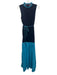 Staud Size 2 Mixed Blues Cotton & Nylon Sleeveless Fabric & Color Block Dress Mixed Blues / 2