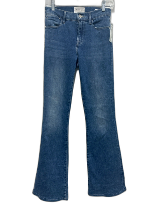 Frame Size 26 Medium Wash Cotton Blend Denim High Waist Button & Zip Fly Jeans Medium Wash / 26