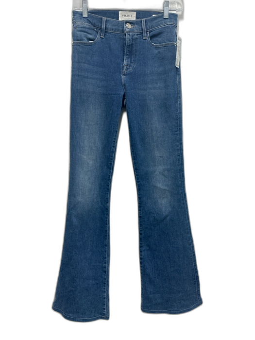 Frame Size 26 Medium Wash Cotton Blend Denim High Waist Button & Zip Fly Jeans Medium Wash / 26