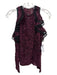 Alexis Size S Dark Purple & Black Cotton & Modal Cold Shoulder Lace Ruffles Top Dark Purple & Black / S