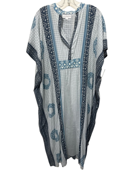 India Collection Emerson Fry Size One Size Slate Blue Cotton Geometric Dress Slate Blue / One Size