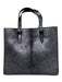 Silvano Biagini Gunmetal Leather Snakeskin Embossed pony hair Shiny Tote Bag Gunmetal