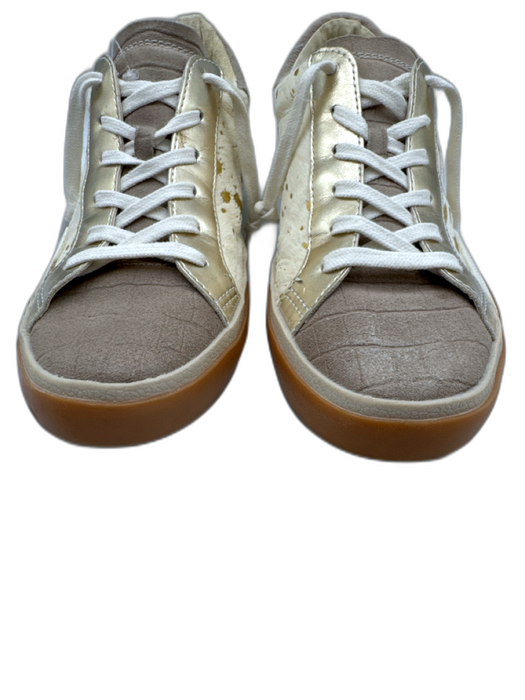 Dolce Vita Shoe Size 8 Cream, Gray, Multi Pony Hair Low Top Lace Up Sneakers Cream, Gray, Multi / 8