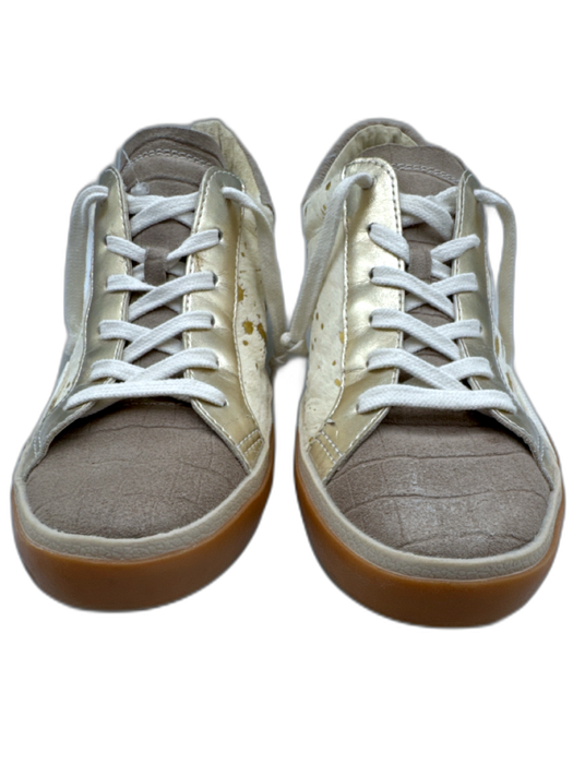 Dolce Vita Shoe Size 8 Cream, Gray, Multi Pony Hair Low Top Lace Up Sneakers Cream, Gray, Multi / 8
