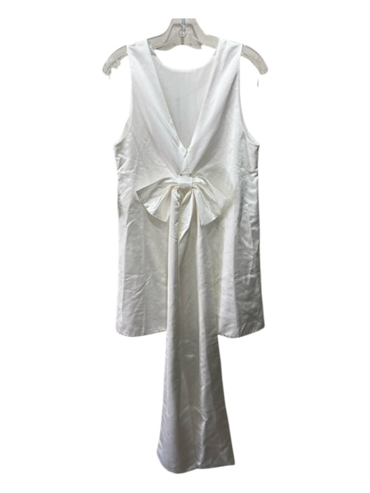 Sister Jane Size M White Polyester & Viscose Back Zip Sleeveless Sash Inc Dress White / M