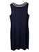 St John Collection Size 14 Black & White Wool Blend Sleeveless Knee Length Dress Black & White / 14